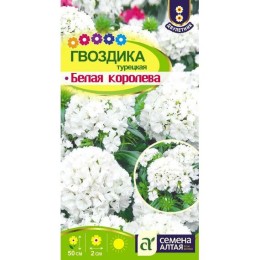 Гвоздика турецкая Белая королева 0.1г (Семена Алтая)