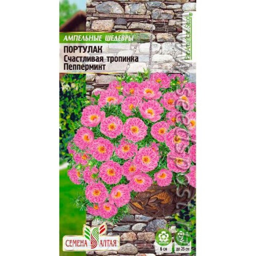 Портулак Счастливая тропинка Пепперминт "Ампельные шедевры" 5шт (Семена Алтая)