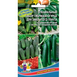 Специальный набор гибридов огурца для закрытого грунта 12шт (Уральский дачник)