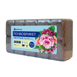Почвобрикет Цветочный сад 10л готовой почвы (БиоМастер)