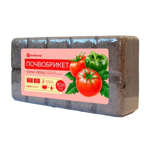 Почвобрикет Томат-перец 10л готовой почвы (БиоМастер)