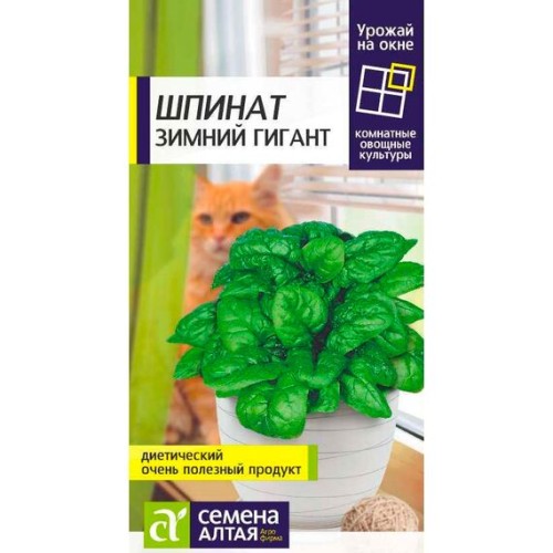 Шпинат Зимний гигант "Урожай на окне" 1г (Семена Алтая)