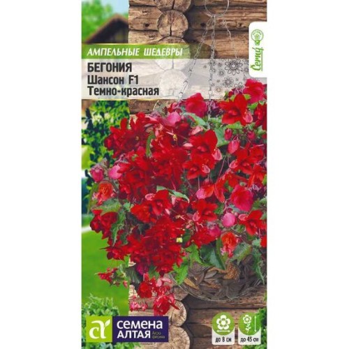Бегония Шансон F1 темно-красная "Ампельные шедевры" 5шт (Семена Алтая)