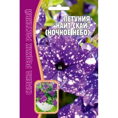 Петуния Найт Скай F1 Ночное небо 7шт (Семена редких растений)