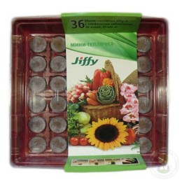 Мини-тепличка Jiffy-7C с торфяными таблетками квадратная