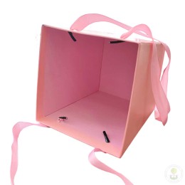 Коробка для цветов с ручками темно-лососевая