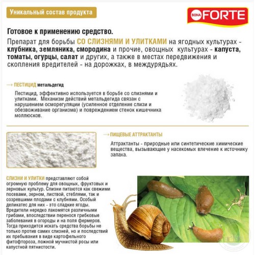 Гранулированная приманка от слизней и улиток Bona Forte
