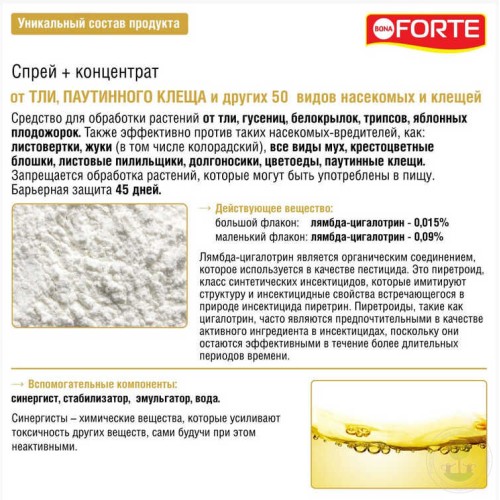 Средство от насекомых от тли и паутинного клеща Bona Forte Спрей