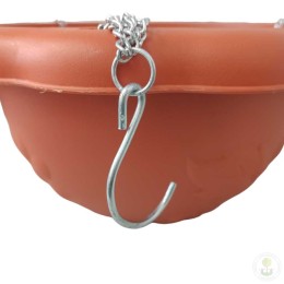 Кашпо подвесное терракотовое круглое с цепочкой