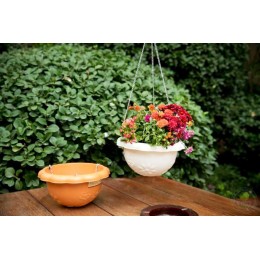 Кашпо подвесное терракотовое круглое с цепочкой