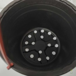 Кашпо подвесное круглое красное