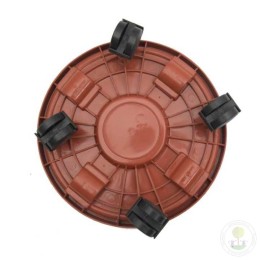 Поддон пластиковый на колесах терракотовый